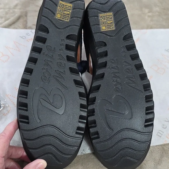 NEW Bernie Mev "Marcelo" Women's Wedge Sandals Lace Up Woven Denim 2 Laces 42/11 - Picture 9 of 11